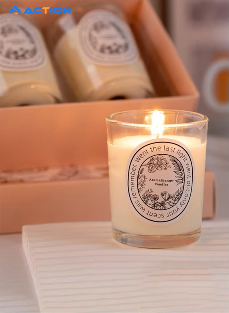 أكشن مجموعة من 3 شموع معطرة، ثلاث روائح مختلفة، اللون: أبيض - Image 5