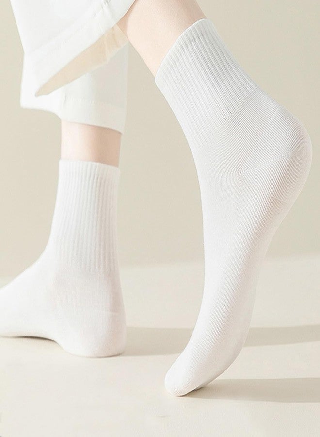 RICHBULL 10 Pairs Thin Mini Crew Socks for Men & Women, Breathable Casual Athletic Quarter Ankle Socks (White) - Image 2
