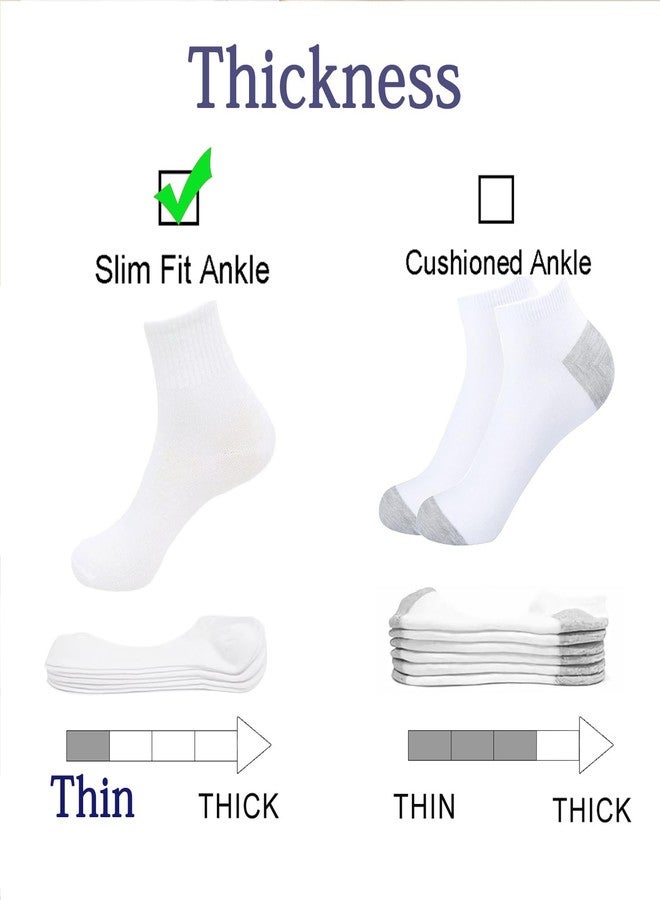 RICHBULL 10 Pairs Thin Mini Crew Socks for Men & Women, Breathable Casual Athletic Quarter Ankle Socks (White) - Image 3