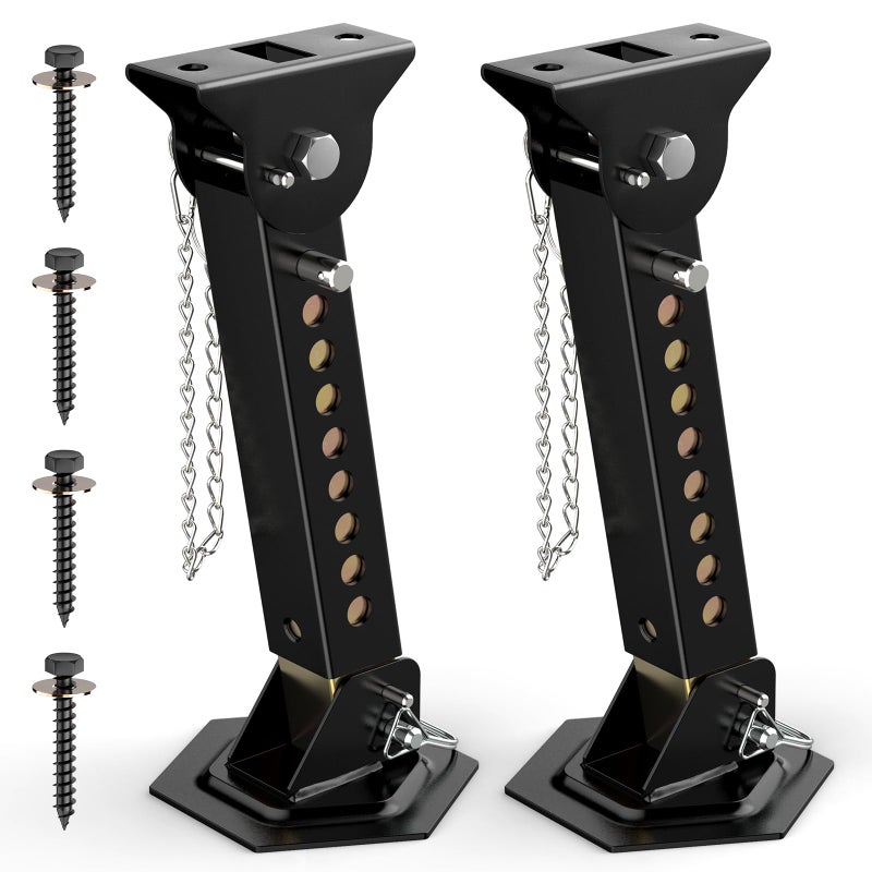 Telescoping RV Camper Accessories  2 Pack Trailer Stabilizer Jacks Adjustable 12 to 18 Slide Out Supports 1000 Lbs Capacity Each