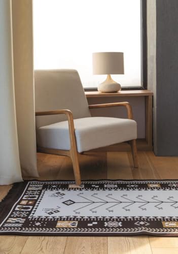 Bigghome Reversible Checkered Rug Washable Indoor Outdoor Area Rug for Entryway Patio Kitchen VintageInspired Design 3x5 ft 80 150 cm SA1534A
