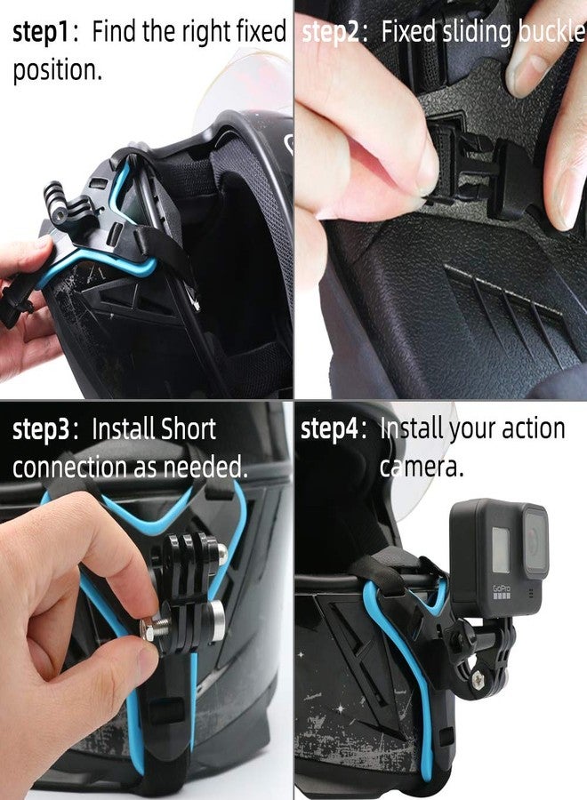 سكيزن حامل حزام الذقن القابل للتعديل لخوذة الدراجات النارية من SKEZN متوافق مع GoPro Hero 12/11/10/9/8 و DJI Action 4 و AKASO والمزيد (BC-3) - Image 2