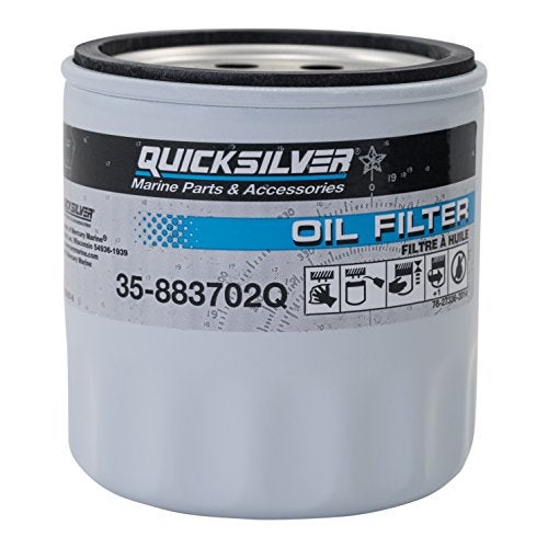 Quicksilver 883702Q Engine Block Mount Oil Filter for V-6 MerCruiser Stern Drive Engines - Image 1