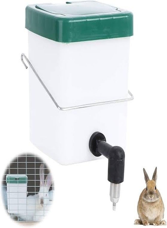 Bethlehem Automatic Drinker Water Rabbit 500 ml Pet Water Bottle Dispenser for Rabbit Hutch, Cage Mounted, White and Green Pack 1 - Image 2