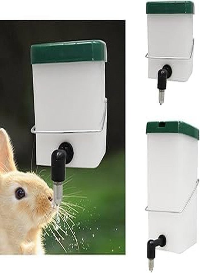 Bethlehem Automatic Drinker Water Rabbit 500 ml Pet Water Bottle Dispenser for Rabbit Hutch, Cage Mounted, White and Green Pack 1 - Image 4