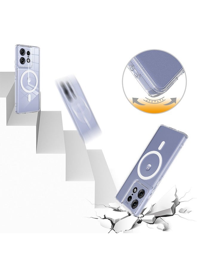 إكس ليفيل غطاء حماية لهاتف Motorola Edge 50 Pro Magsafe مزود بمغناطيس قوي ومقاوم للصدمات بدرجة حماية عسكرية ومضاد للأصفر والخدش، نحيف للغاية، ملحقات حافظة هاتف Magsafe مغناطيسية - Image 2