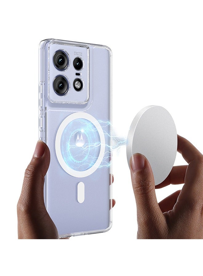 إكس ليفيل غطاء حماية لهاتف Motorola Edge 50 Pro Magsafe مزود بمغناطيس قوي ومقاوم للصدمات بدرجة حماية عسكرية ومضاد للأصفر والخدش، نحيف للغاية، ملحقات حافظة هاتف Magsafe مغناطيسية - Image 3