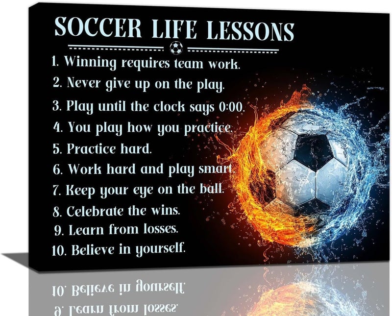 Fuzawet Soccer Life Lessons Canvas Wall Art - Image 1