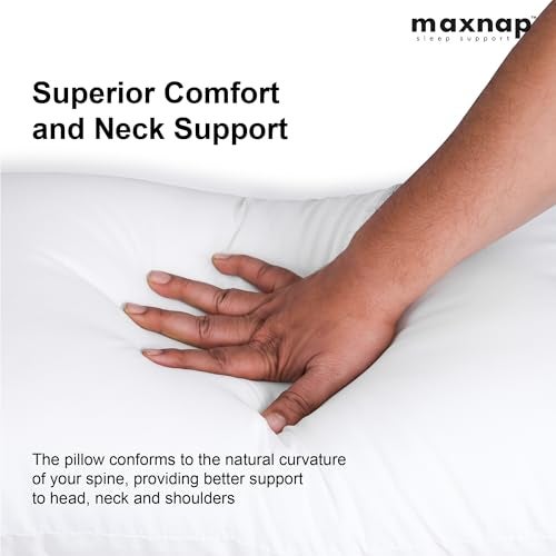 MAXNAP Fresh Relax Hollow Fiber Sleeping Pillow | Soft & Fluffy Support | White | 24 x 16 Inch | Pack of 1 - Image 3