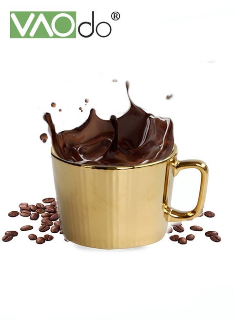 Plated Coffee Cups High Temperature Calcined Teacups Suitable For Juices Beverages Milk Mug