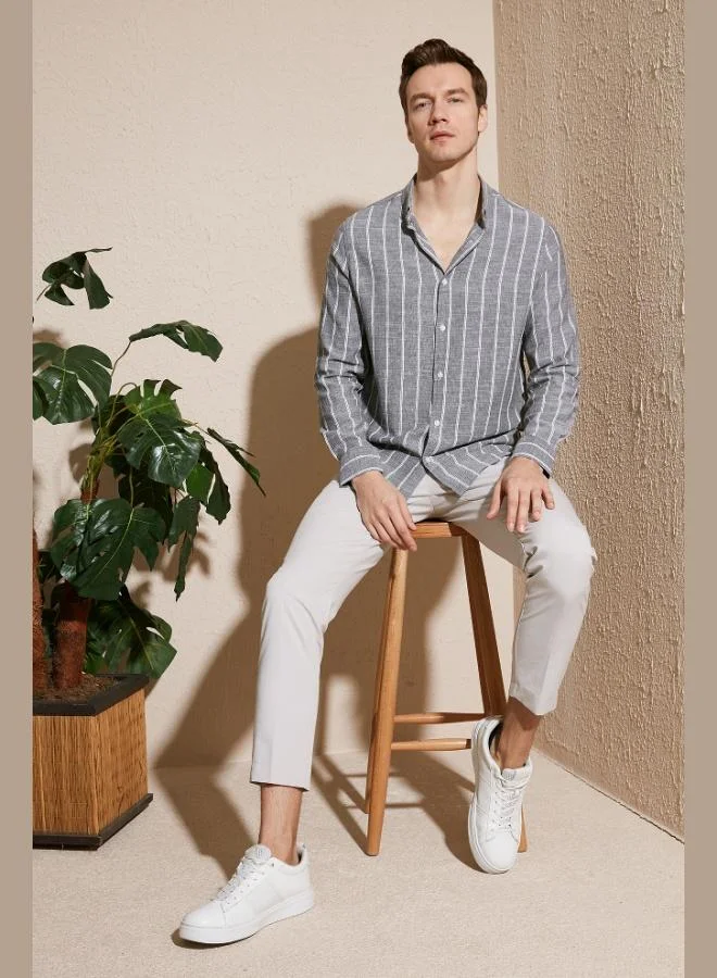 Buratti  Buratti Cotton Striped Regular Fit Button-down Collar Shirt Men's SHIRT CF21S112480 for Men | Best Price UAE