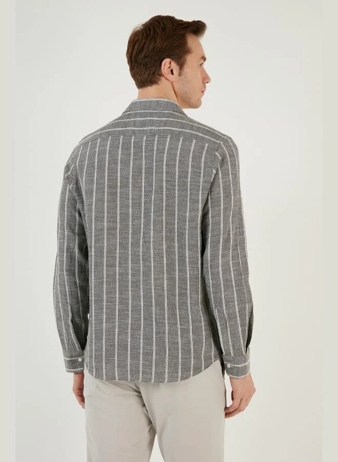 Buratti  Buratti Cotton Striped Regular Fit Button-down Collar Shirt Men's SHIRT CF21S112480 for Men | Best Price UAE