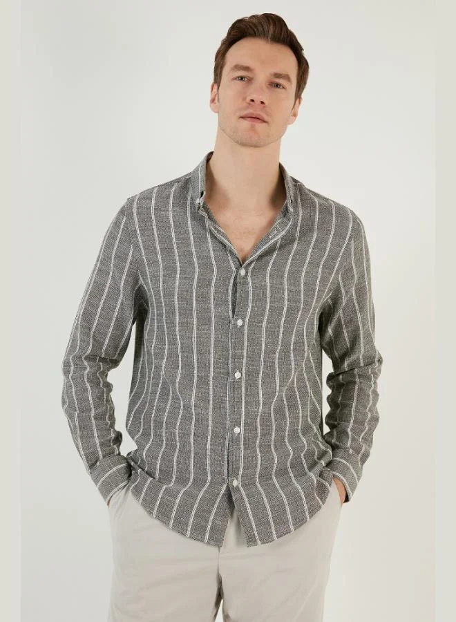 Buratti Cotton Striped Regular Fit Button-down Collar Shirt Men's SHIRT CF21S112480