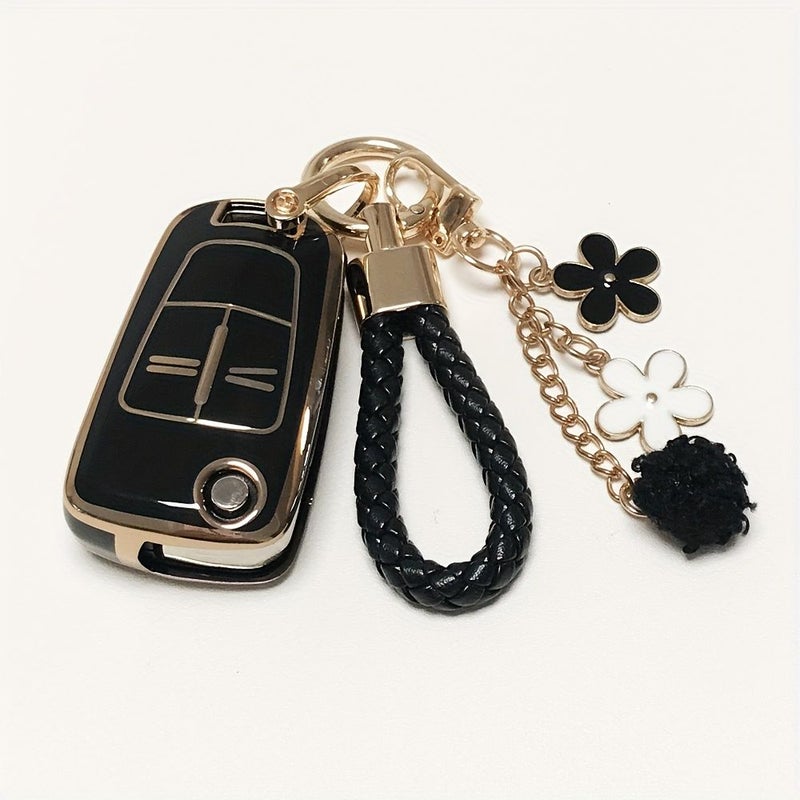 Green TPU Key Cover Flip Car Case for Opel Vauxhall Corsa Astra Vectra Signum With Keychain - Image 1