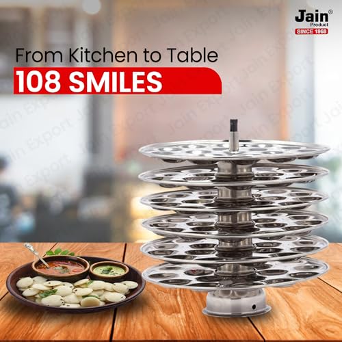 JAIN Stainless Steel Coin Idli Maker | Mini Idli Stand for 45 Mini Idlis | 3 Plate Idli Cooker Stand for Soft & Fluffy Idlis | Pressure Cooker & Steamer Compatible | Kitchen Cookware - Image 3