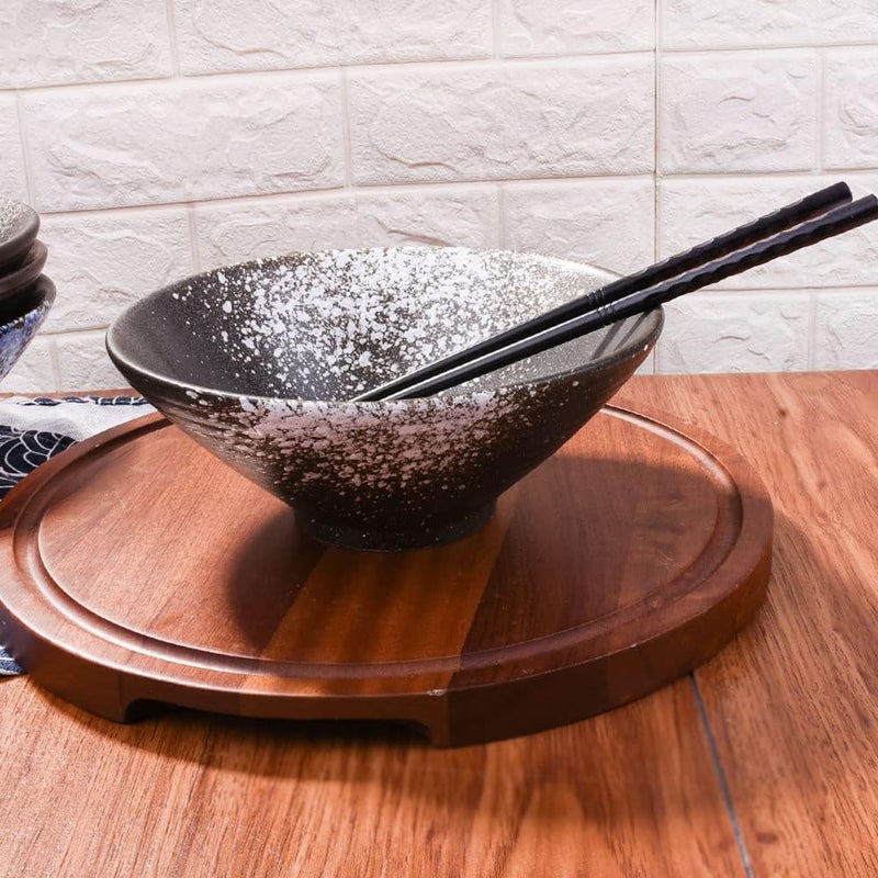 LMRLCS Ceramic Ramen Bowl Set  335 oz Japanese 78 Inch Large Porcelain Noodle Bowls for Cereal Soup Pho Udon Asian Noodles  Deep Serving Bowls Set of 4 - Image 2