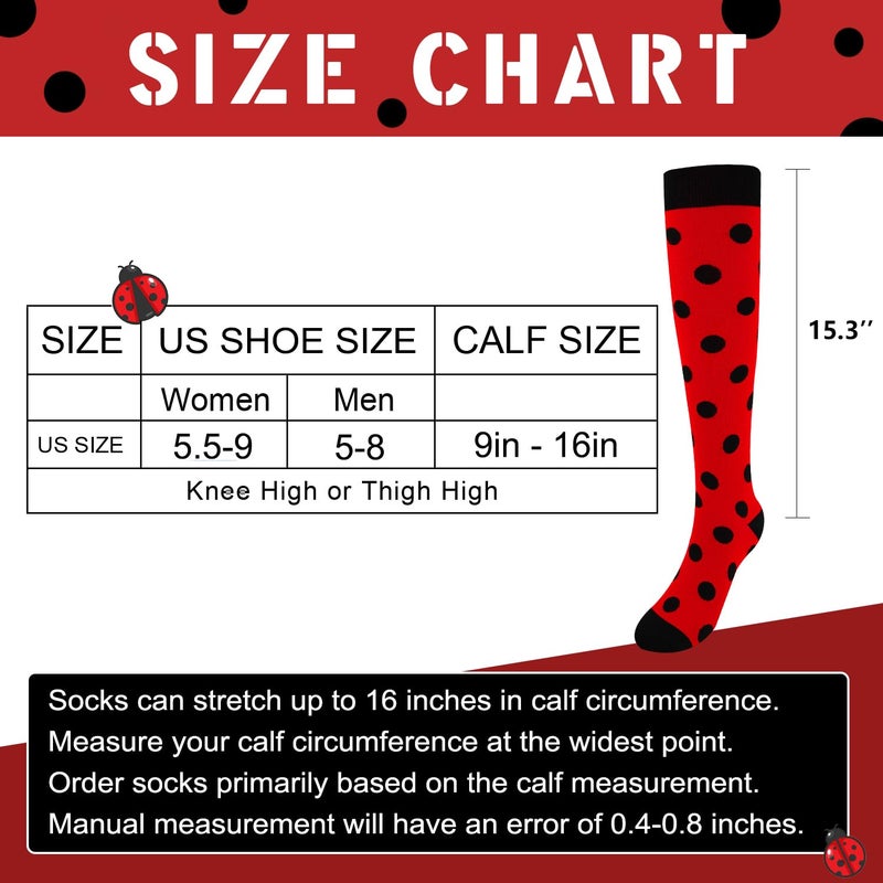 Junely Compression Socks for Women 20-30 mmhg Polka Dot Knee High Socks for Running Athletic Nurses Pregnant Women Work Support Travel Flight Sports Red - Image 5