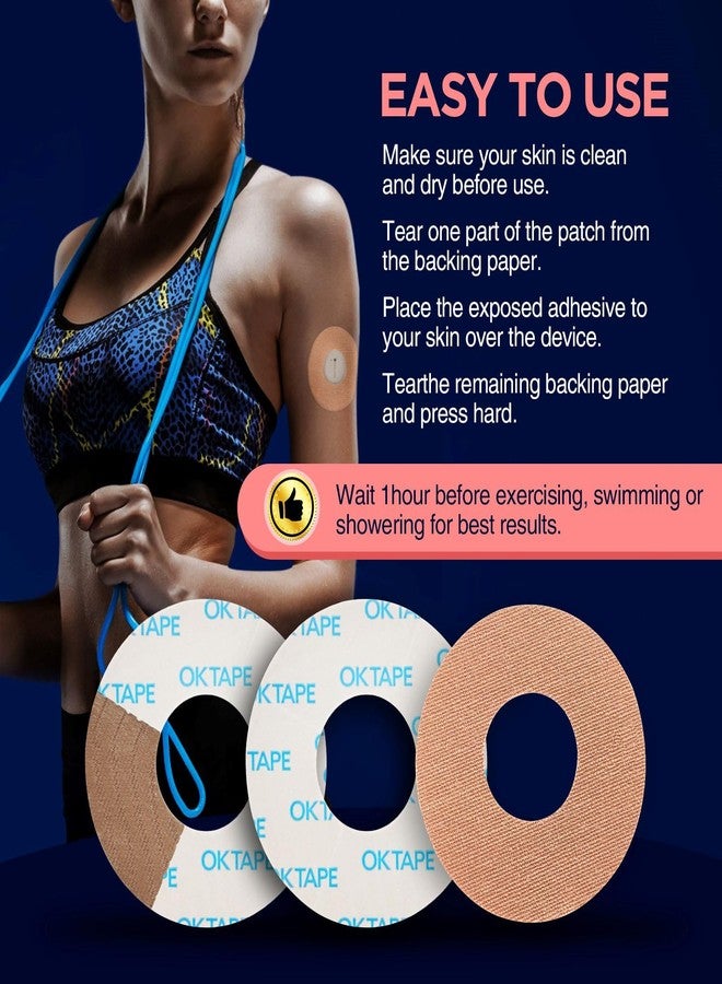 OK TAPE Adhesive Paches for Lib3/G7, Waterproof and Sweetproof Tape, Long Last and Latex Free,30pcs Beige - Image 4