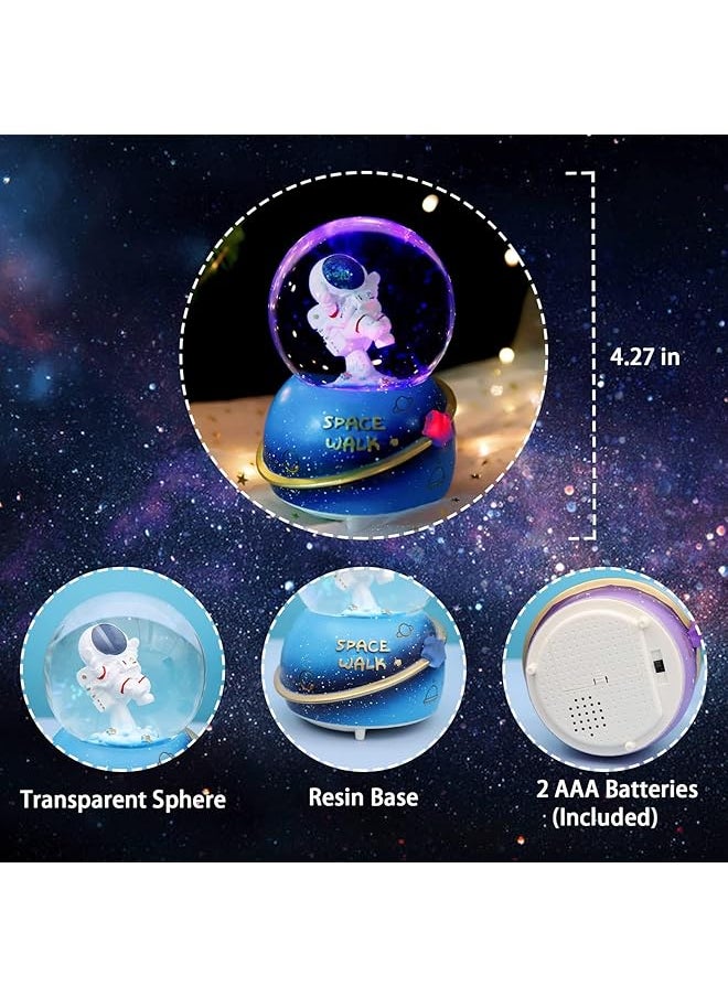 erorex - 80Mm Musical Glitter Snow Globe For Kids Explore The Starry Sky With Astronaut Toys Suitable Birthday Gifts For Boys And Girls Space Themed Decoration - Image 1