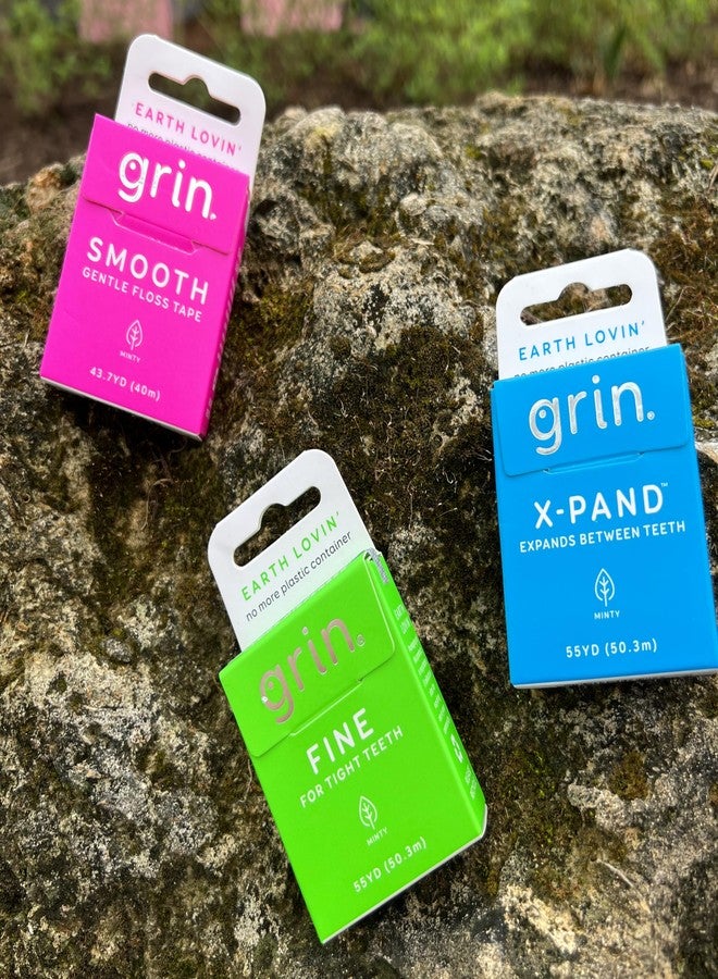 GRIN X-Pand Floss Box, Expands Between Teeth, 55 Yards (50.3m), Minty Flavor, Recyclable Packaging, 165 Feet of Strong Fine Dental Floss, No More Plastic Container, No Shredding or Breaking - Image 5