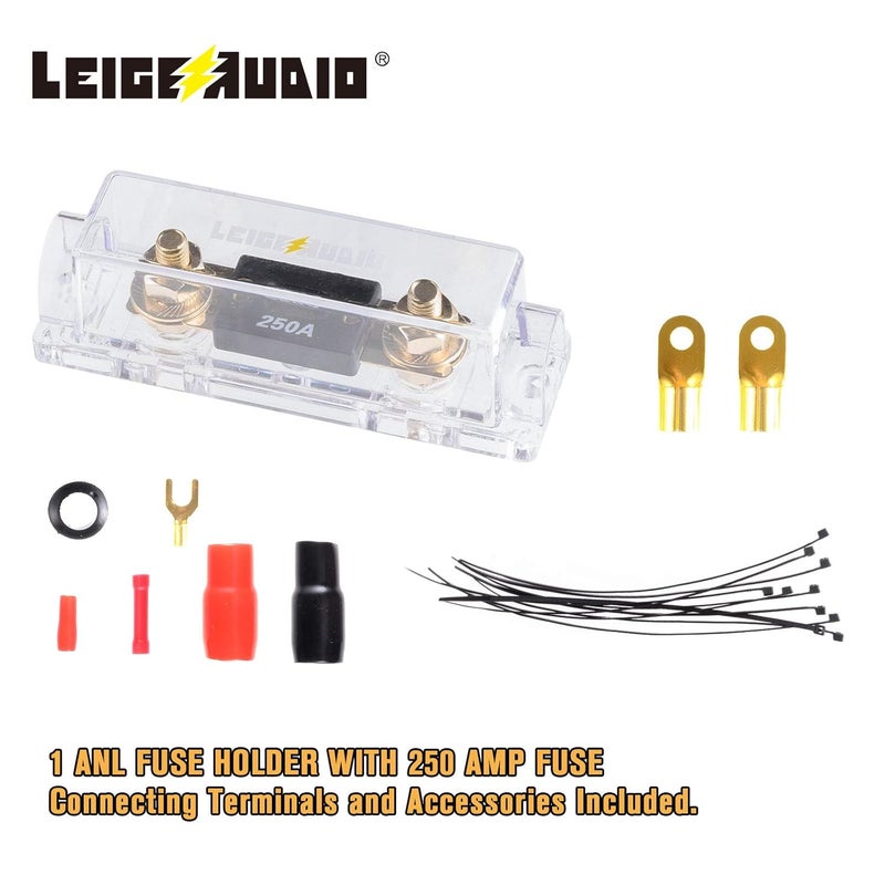 LEIGESAUDIO 0 Gauge Amp Wiring Kit - Complete 0 AWG Amplifier Installation for Car Subwoofer, Radio, and Speakers - Image 5