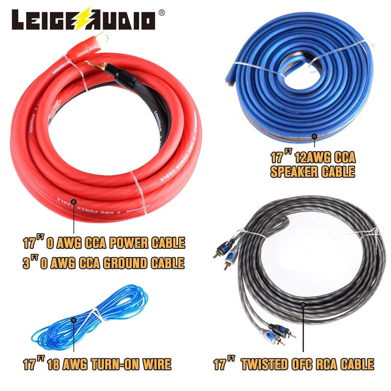 LEIGESAUDIO 0 Gauge Amp Wiring Kit - Complete 0 AWG Amplifier Installation for Car Subwoofer, Radio, and Speakers - Image 4