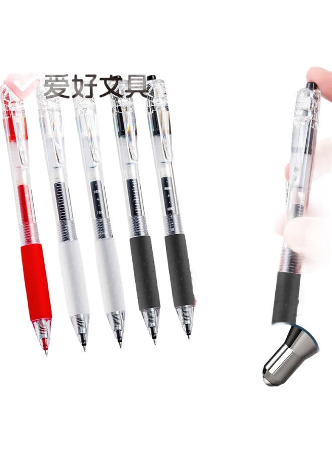 Aihao Retractable Gel Pen, 0.5Mm Fine Tip, Quick-Drying Carbon Ink, For Students' Exams And Writing, Black, 6 Pens/Box, 4890 - Image 1