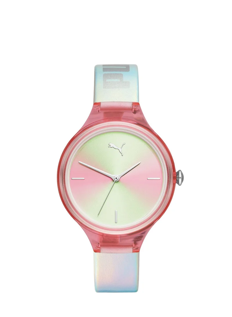 بوما Women's Analog Quartz Watch With Silver Iridescent Leather Strap - 5 ATM - PU P1030