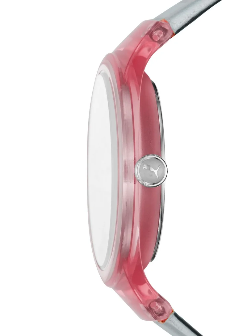 بوما Women's Analog Quartz Watch With Silver Iridescent Leather Strap - 5 ATM - PU P1030
