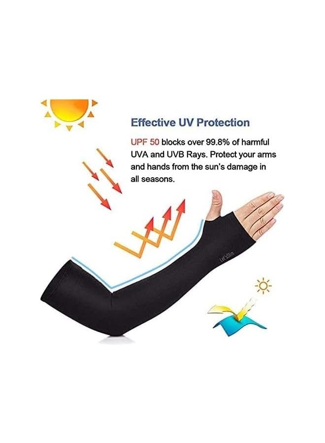 PROMASS 7 Pairs UV Protection Cooling Arm Sleeves for Women Men, Sunblock Protective Long Arm Cover Warmer - Image 3