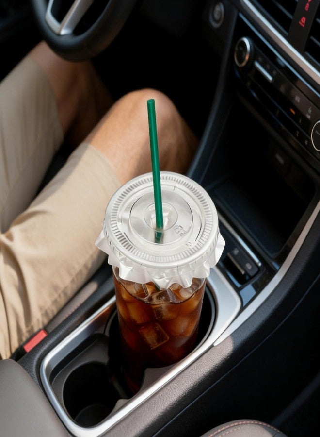 Eclatbox 25 Sets 16 oz Clear Plastic Cups with Lids and Straws, Disposable Iced Coffee Cups for Cold Beverages, Smoothies, Bubble Tea, Includes Leak-Proof Paper and Stickers - Image 5