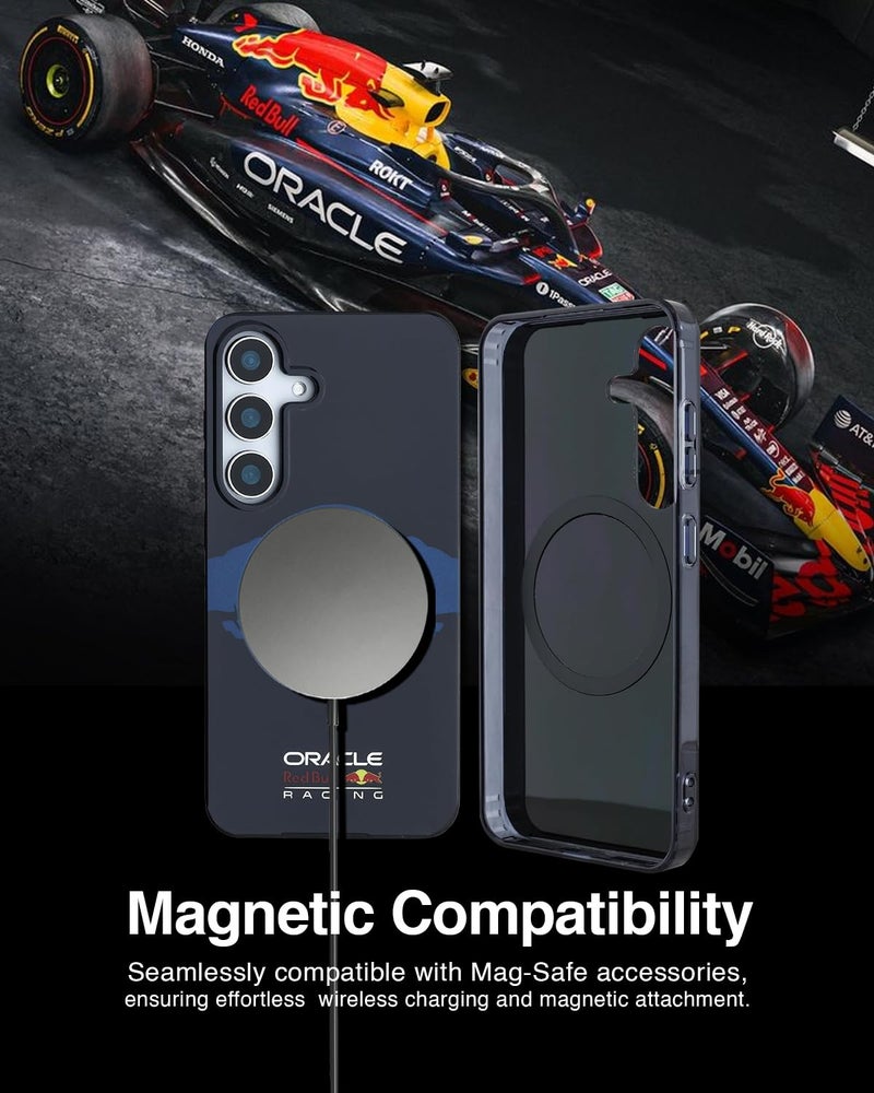 CG MOBILE REDBULL Racing Protective Case [Official Licensed] IML & Transparent PC Case with Magnetic System & Two Bulls Logo Protective Case/Cover Designed for Galaxy S25 - Navy - Image 4