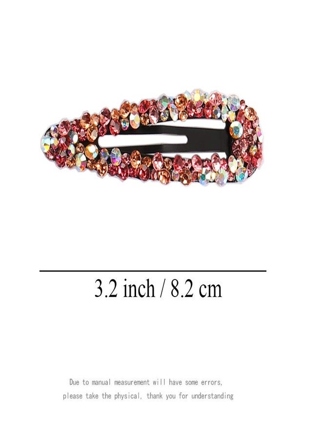 Messen Sparkly AB Crystal Hair Clips Fashion Large Hair Barrettes Wedding Decorative Bling Czech Diamond Hairpins Handmade Rhinestone Snap Clips Hair Accessories for Women Girls (6 Colors / 6 Pcs) - Image 2
