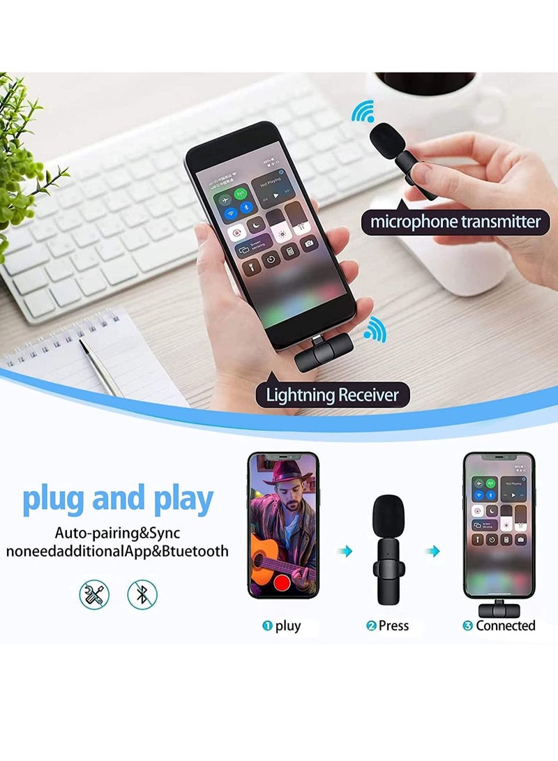 2 in 1 iphone or type-c Wireless Lavalier Microphone For IPhone, Plug Play, Portable Audio Video Recording Mic for Youtube, Live Stream, Vlog, Interview, Laptops PC - Image 4
