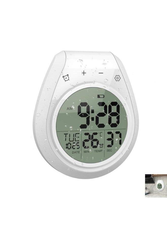 Bukela Waterproof Clock Timer, Shower Timer for Bathroom Walls, Digital Bathroom Clock with Suction Cup and Hanging Hole for Easy Setup, Clear LCD Display, Perfect for Kitchens and Bathrooms - Image 1