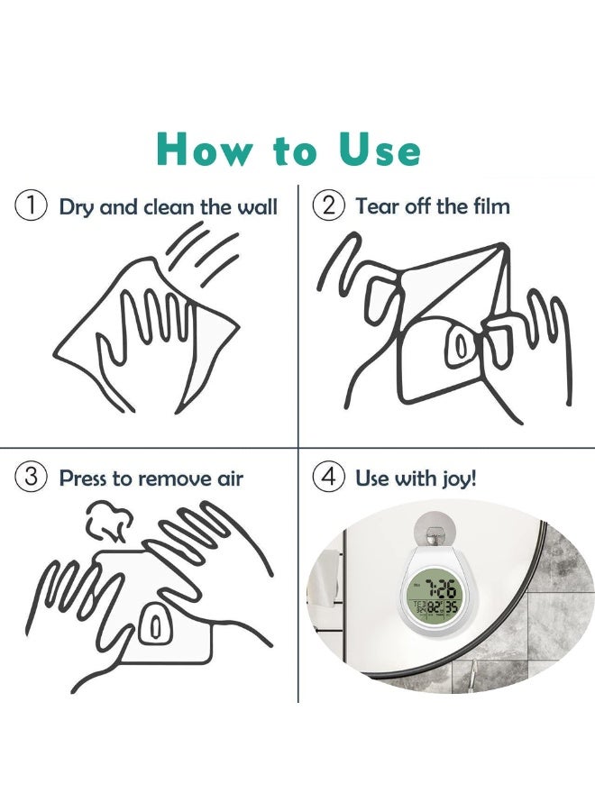 Bukela Waterproof Clock Timer, Shower Timer for Bathroom Walls, Digital Bathroom Clock with Suction Cup and Hanging Hole for Easy Setup, Clear LCD Display, Perfect for Kitchens and Bathrooms - Image 4