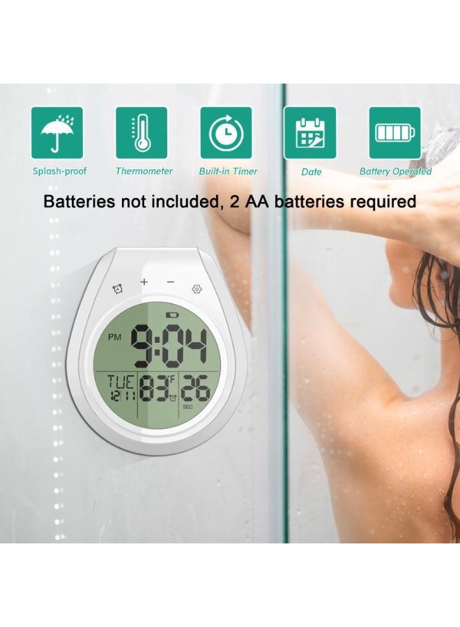 Bukela Waterproof Clock Timer, Shower Timer for Bathroom Walls, Digital Bathroom Clock with Suction Cup and Hanging Hole for Easy Setup, Clear LCD Display, Perfect for Kitchens and Bathrooms - Image 3