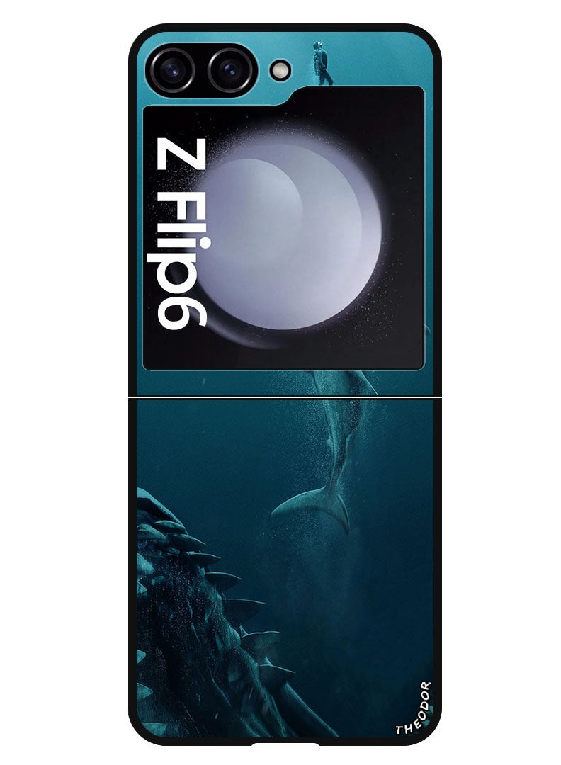 Theodor Protective Case Anti Scratch Shock Proof Bumper Cover For Samsung Galaxy Z Flip 6 shark & men - Image 1