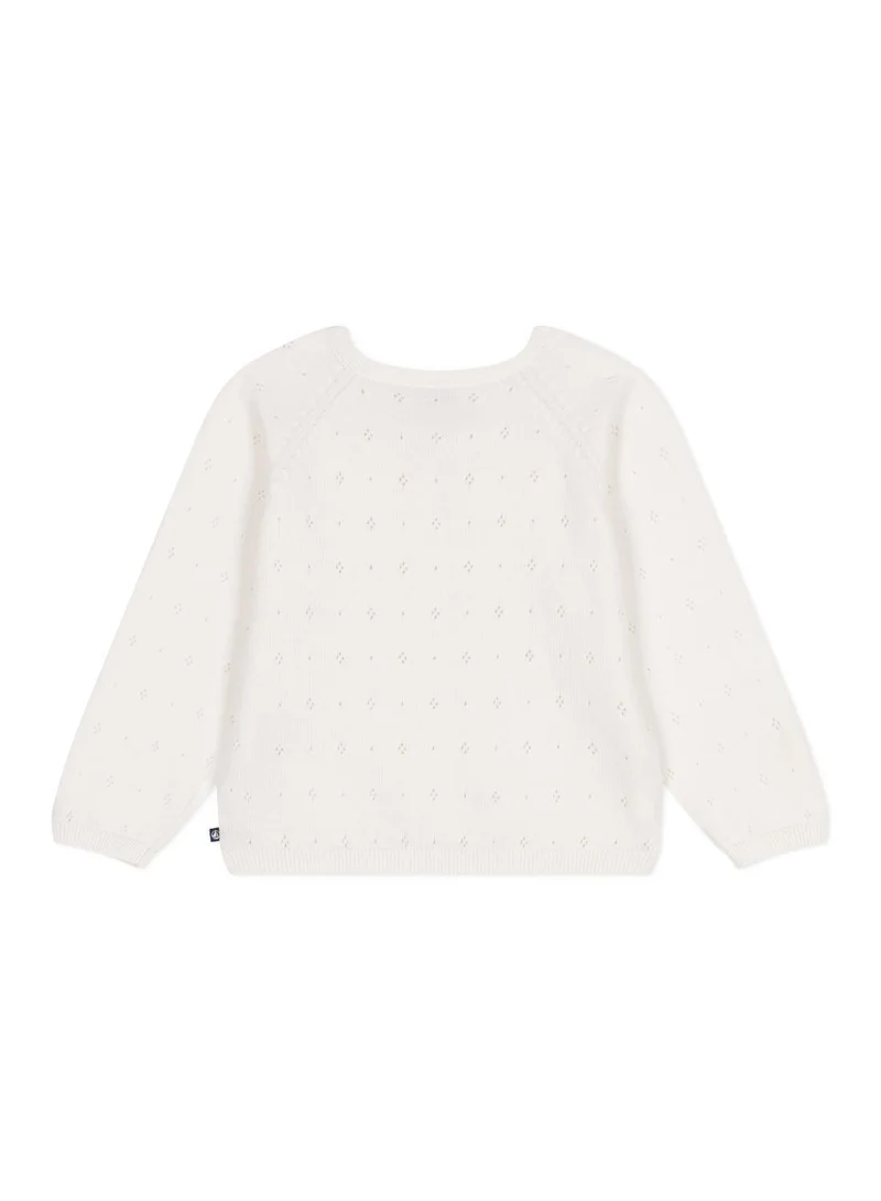 Petit Bateau Children's cotton cardigan in a decorative stitch