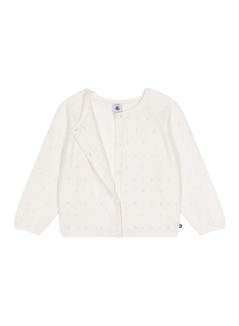 Petit Bateau Children's cotton cardigan in a decorative stitch