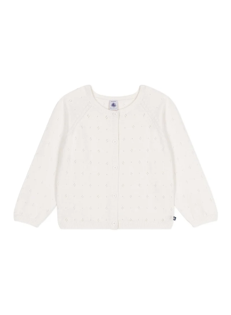 Petit Bateau Children's cotton cardigan in a decorative stitch