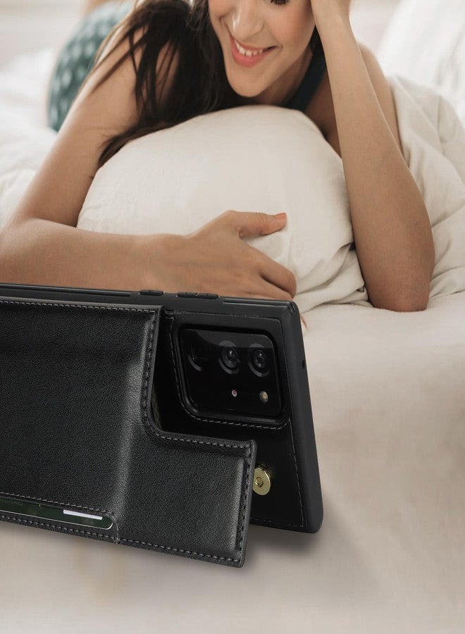 iCoverCase Compatible with Samsung Galaxy Note 20 Ultra Case with Card Holder, Note 20 Ultra Wallet Case for Women Men [RFID Blocking] PU Leather Phone Case for Note 20 Ultra 5G (Black) - Image 5