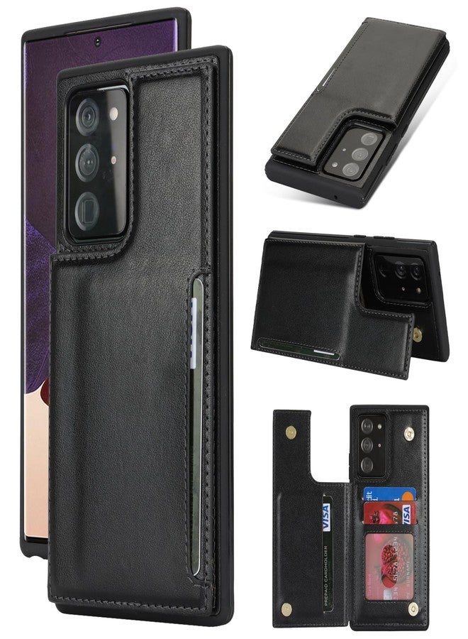 iCoverCase Compatible with Samsung Galaxy Note 20 Ultra Case with Card Holder, Note 20 Ultra Wallet Case for Women Men [RFID Blocking] PU Leather Phone Case for Note 20 Ultra 5G (Black)