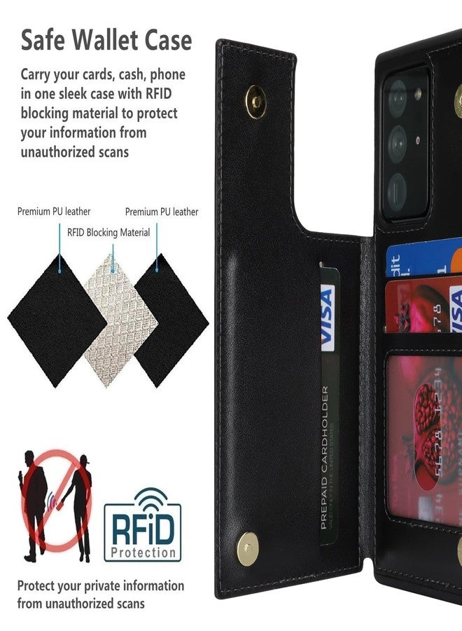 iCoverCase Compatible with Samsung Galaxy Note 20 Ultra Case with Card Holder, Note 20 Ultra Wallet Case for Women Men [RFID Blocking] PU Leather Phone Case for Note 20 Ultra 5G (Black) - Image 4