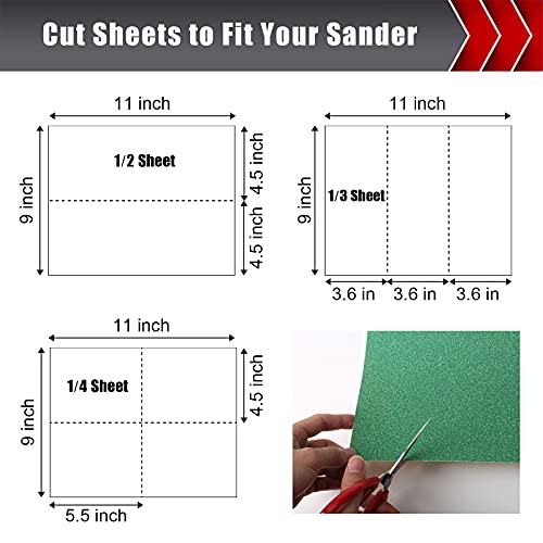 BOSHCRAFT 25 PCS Sandpaper, Sandpaper Assortment for Wood Metal Furniture Hand Sander Sand Paper 80/120/150/220/320 Grit Sandpaper Sheets Cut for Use 9" x 11" - Image 5