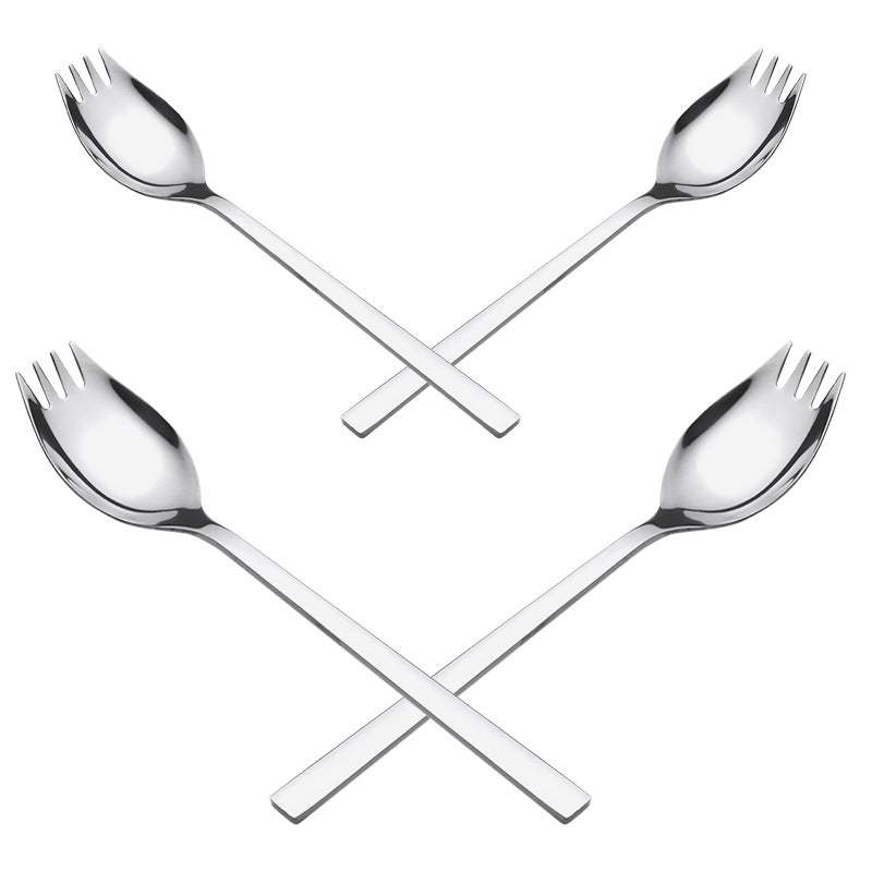 🍳 4 شوكات سلطة من الفولاذ المقاوم للصدأ للاستخدام الثقيل قابلة لإعادة الاستخدام للتخييم - Image 5