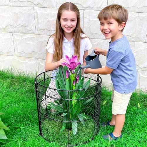 JILLSKY 6 Pack 14"x16" Modular Plant Protection Cloches, Rustproof Chicken Wire Cages for Flowers, Seedlings & Vegetables, Combine to Large Fences for Raised Beds & Patios, Keep Rabbits, Squirrels Out - Image 3