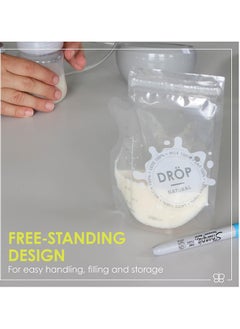 bbluv Dröp Breastmilk Storage Bags – 240ml, Leakproof Double Zip Seal, BPA-Free, Pre-Sterilized, Freezer-Safe, Self-Standing Design, Easy-Pour Spout for Hassle-Free Use | bblüv  - Image 4