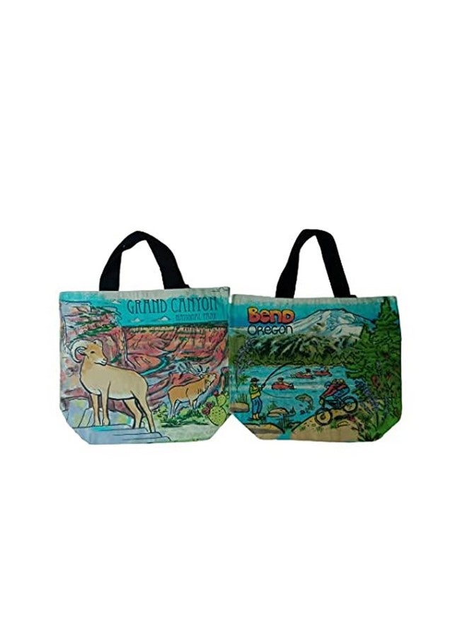 FLIHAUT¬Æ Eco Friendly Large Canvas Tote Bags for Daily Use, Grocery, Shopping Shoulder Bags (15x17.5x6 Inches) (Combo Pack of 2) (Multicolor_41) - Image 1