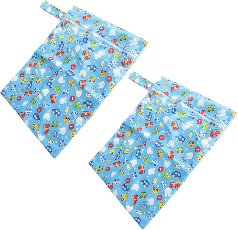 كلاراكو كلاركوا، قطعتين من حقائب الحفاضات القماشية المقاومة للماء والقابلة للغسل، مع حجرات متعددة وجيوب بسحاب لتخزين السفر (28 × 36 سم) - Image 3